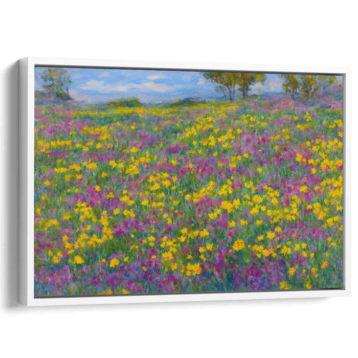 Field Poetry: Impressionist Wildflower Landscape Canvas Art