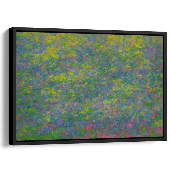 Whimsical Blossom Symphony: Impressionist Wildflower Canvas Art Print