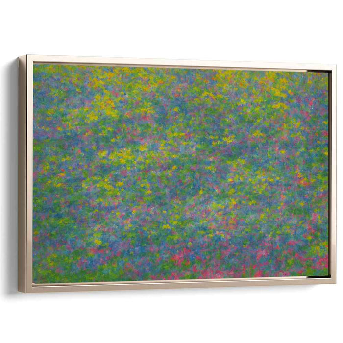 Whimsical Blossom Symphony: Impressionist Wildflower Canvas Art Print