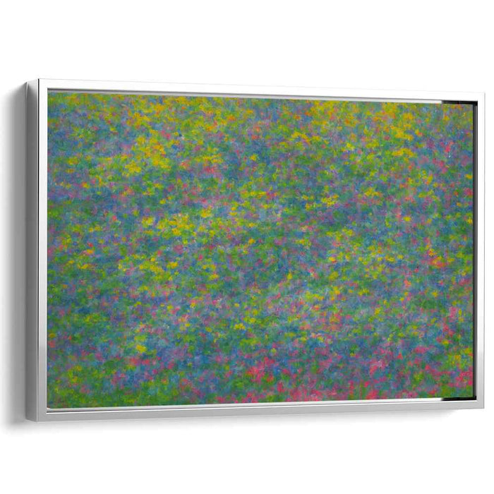 Whimsical Blossom Symphony: Impressionist Wildflower Canvas Art Print