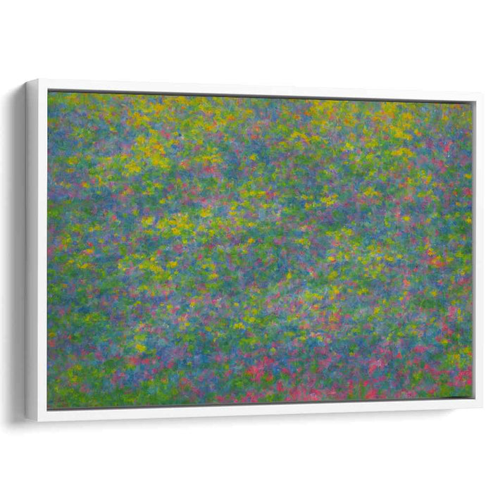 Whimsical Blossom Symphony: Impressionist Wildflower Canvas Art Print