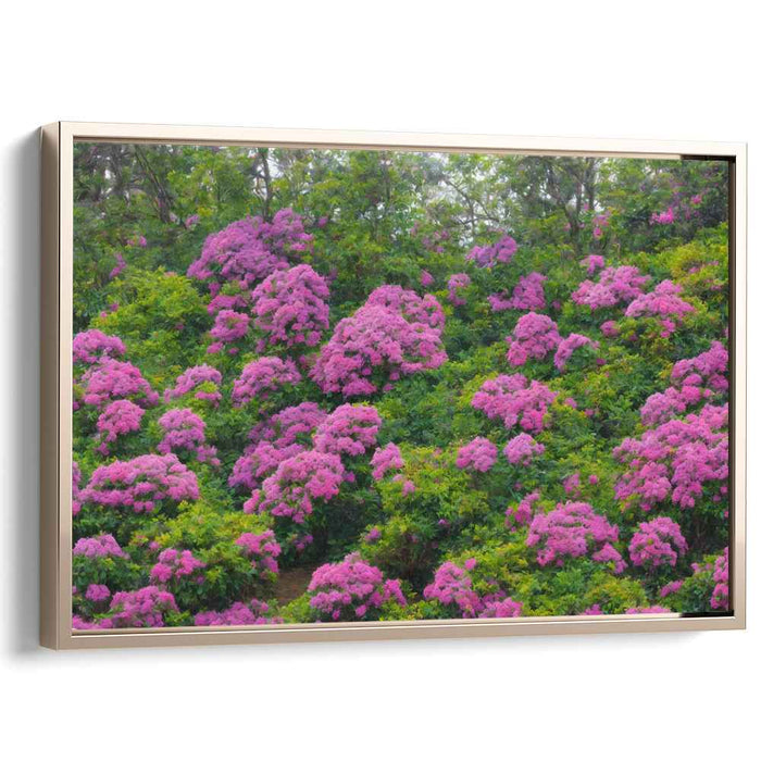 Blossom Rhapsody Dance: Vibrant Floral Landscape Canvas Art