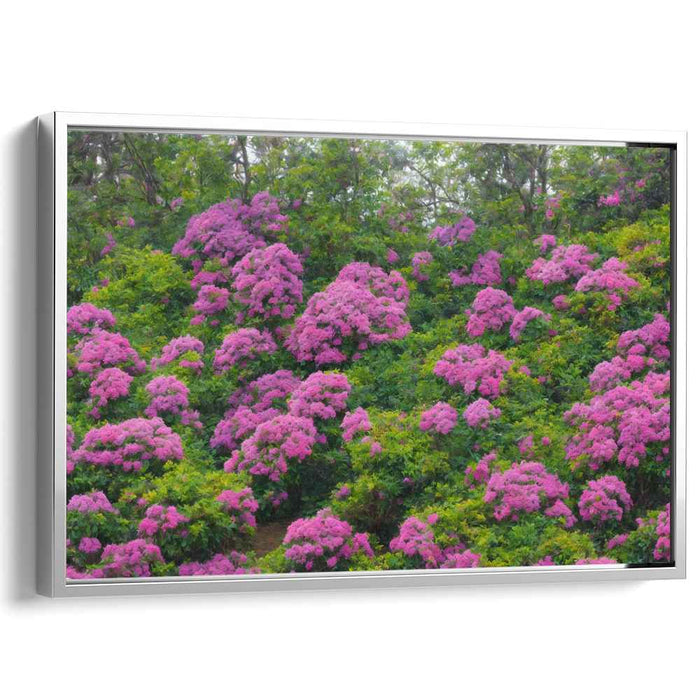 Blossom Rhapsody Dance: Vibrant Floral Landscape Canvas Art