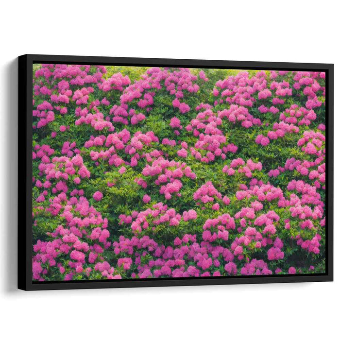 Whispers Under Rose Petals: Lush Garden of Pink Flowers Canvas Art Print