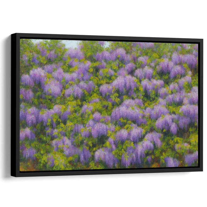 Pastel Field Symphony: Impressionist Lavender and Green Landscape Canvas Art Print