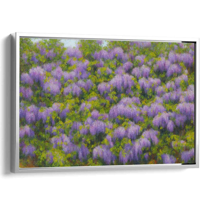 Pastel Field Symphony: Impressionist Lavender and Green Landscape Canvas Art Print