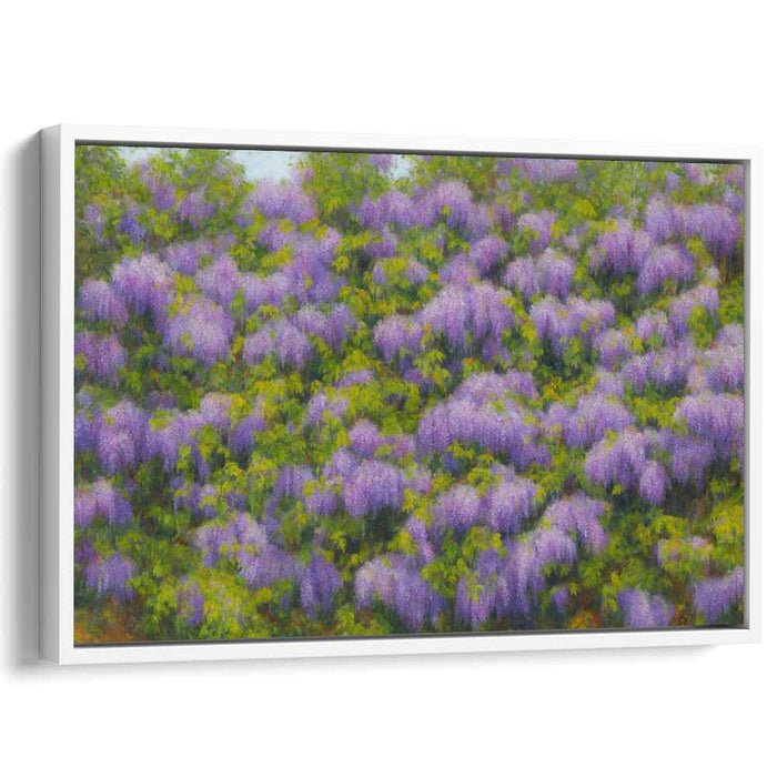 Pastel Field Symphony: Impressionist Lavender and Green Landscape Canvas Art Print
