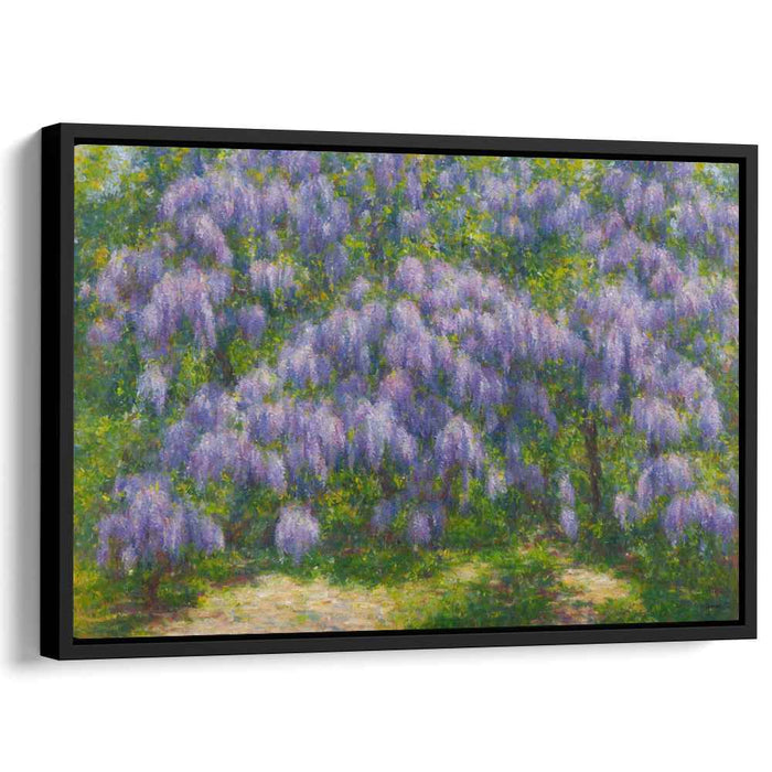 Lilac Mosaic Symphony: Impressionist Wisteria Canvas Art Print