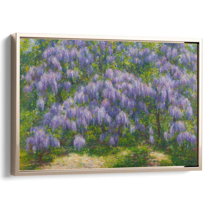 Lilac Mosaic Symphony: Impressionist Wisteria Canvas Art Print