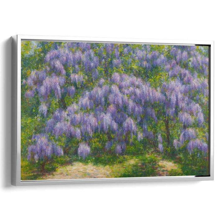 Lilac Mosaic Symphony: Impressionist Wisteria Canvas Art Print