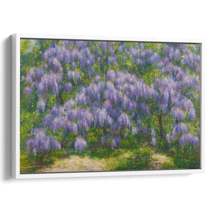 Lilac Mosaic Symphony: Impressionist Wisteria Canvas Art Print