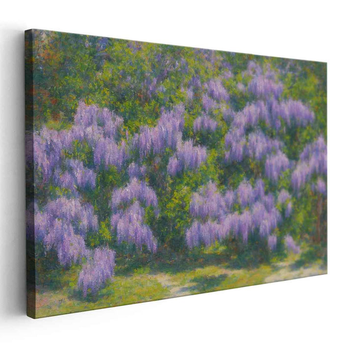 Lilac Dreamscape: Impressionist Wisteria Garden Canvas Art Print