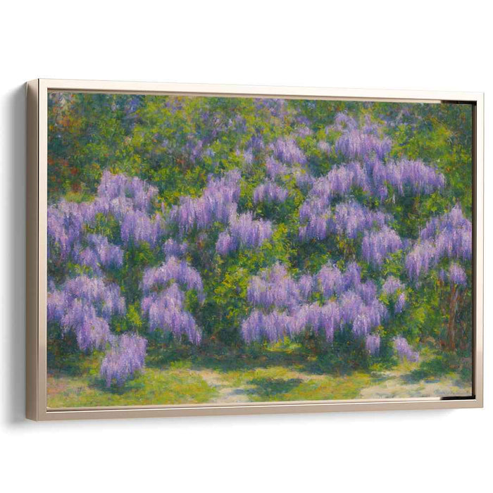 Lilac Dreamscape: Impressionist Wisteria Garden Canvas Art Print
