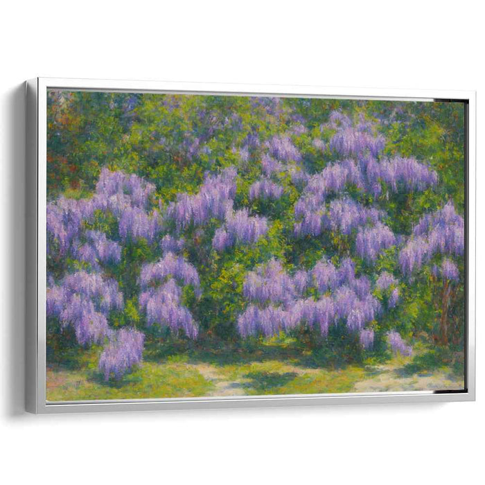 Lilac Dreamscape: Impressionist Wisteria Garden Canvas Art Print