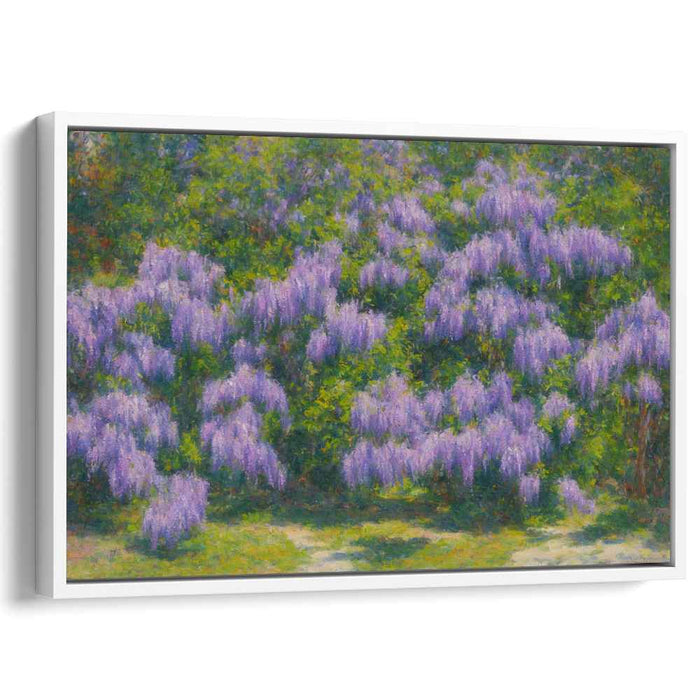 Lilac Dreamscape: Impressionist Wisteria Garden Canvas Art Print