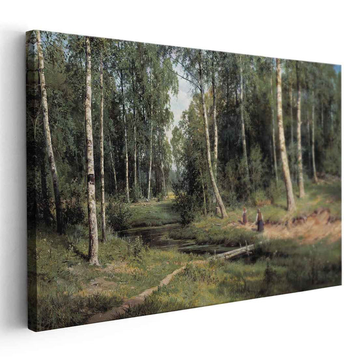 In The Birch Tree Forest (1883) by Ivan Shishkin