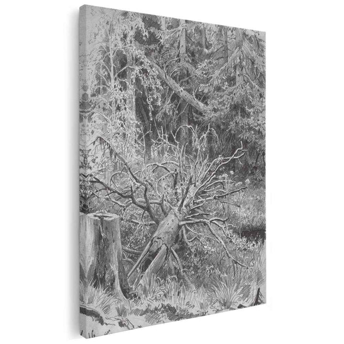 In the forest. Fallen Tree (1878) by Ivan Shishkin