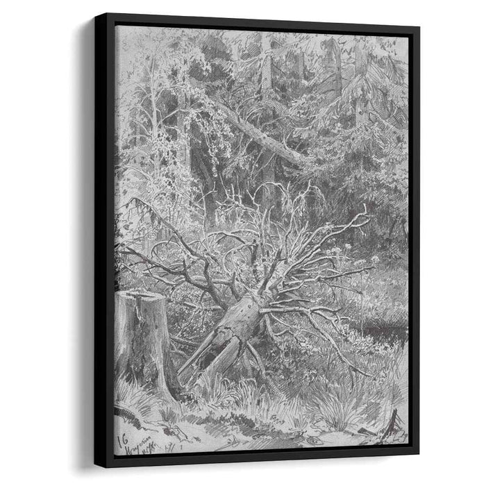 In the forest. Fallen Tree (1878) by Ivan Shishkin