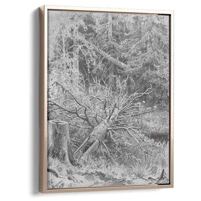 In the forest. Fallen Tree (1878) by Ivan Shishkin