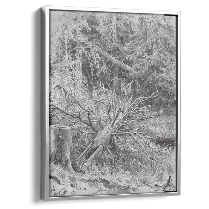In the forest. Fallen Tree (1878) by Ivan Shishkin