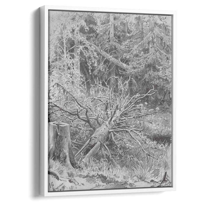 In the forest. Fallen Tree (1878) by Ivan Shishkin