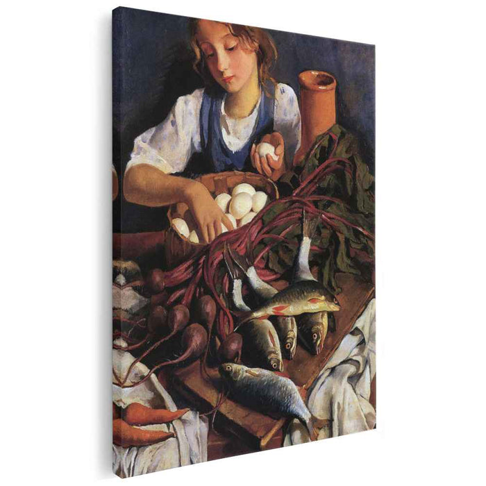 In the kitchen (1923) by Zinaida Serebriakova