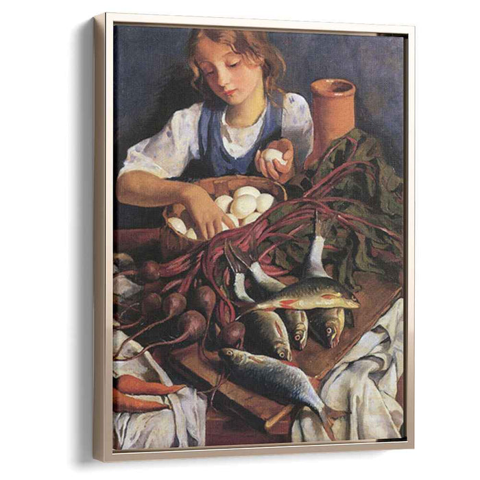 In the kitchen (1923) by Zinaida Serebriakova