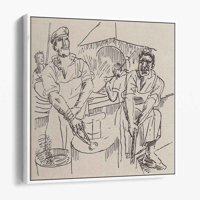 In the smithy (1932) by Kuzma Petrov-Vodkin