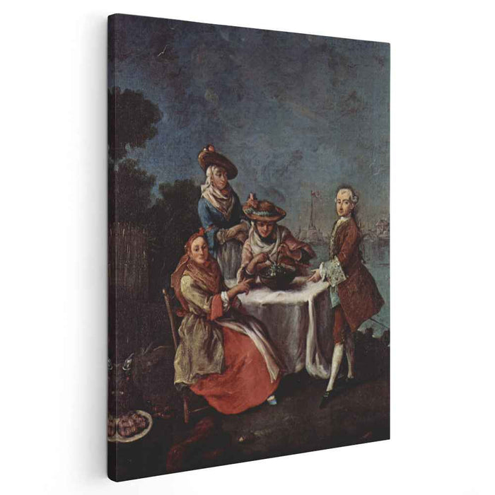 In The Vegetable Garden At The River Mouth by Pietro Longhi