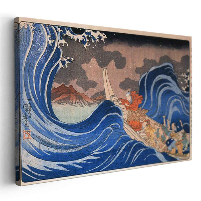 In the Waves at Kakuda enroute to Sado Island, Edo period by Utagawa Kuniyoshi