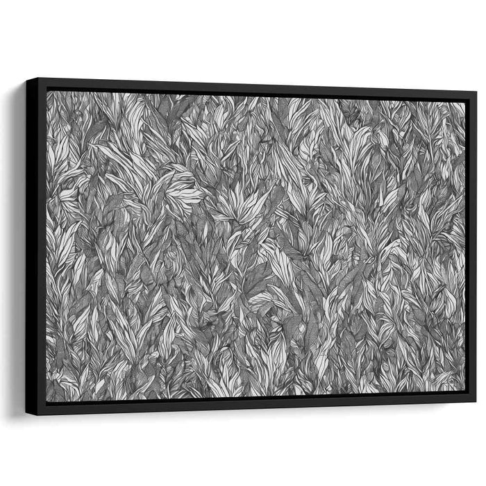 Whispering Winds of Nature: Abstract Leaf and Feather Canvas Art Print