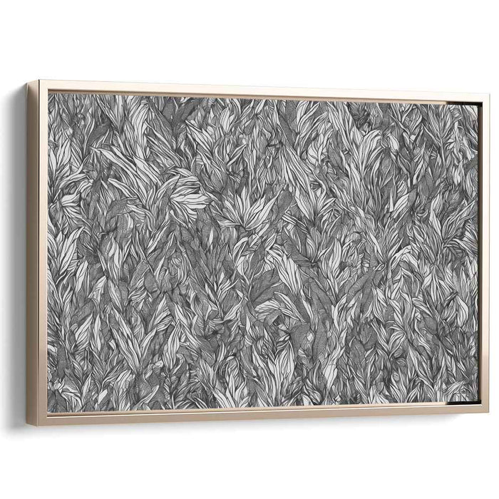 Whispering Winds of Nature: Abstract Leaf and Feather Canvas Art Print