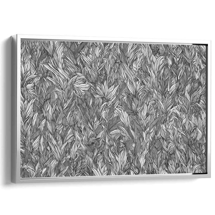 Whispering Winds of Nature: Abstract Leaf and Feather Canvas Art Print