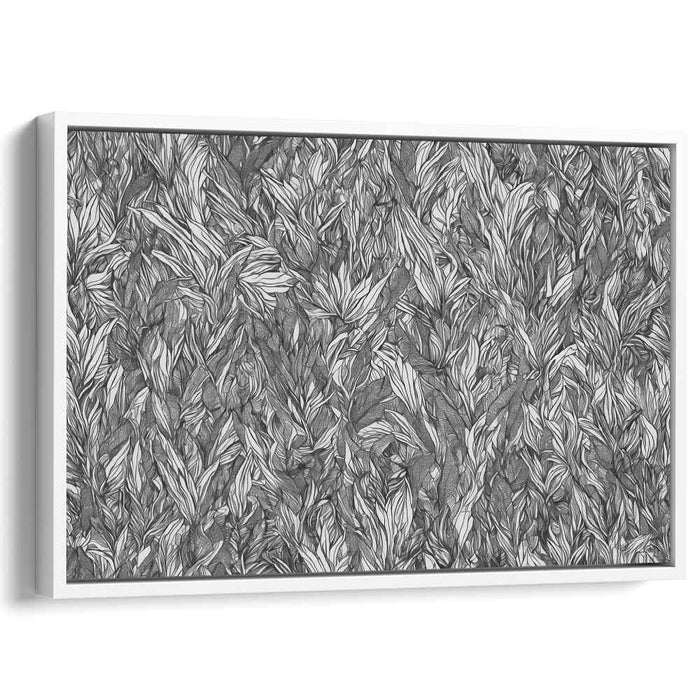 Whispering Winds of Nature: Abstract Leaf and Feather Canvas Art Print