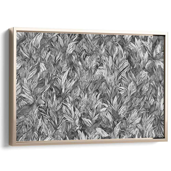 Ink Petal Monochrome: Monochromatic Botanical Canvas Art Print