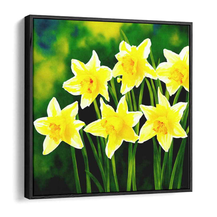 Sunshine Blooms Collection: Bright Yellow Daffodils Canvas Art Print