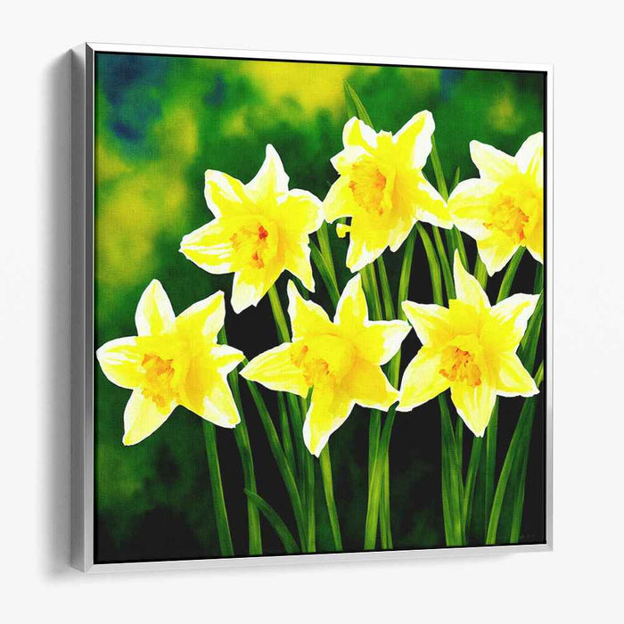 Sunshine Blooms Collection: Bright Yellow Daffodils Canvas Art Print