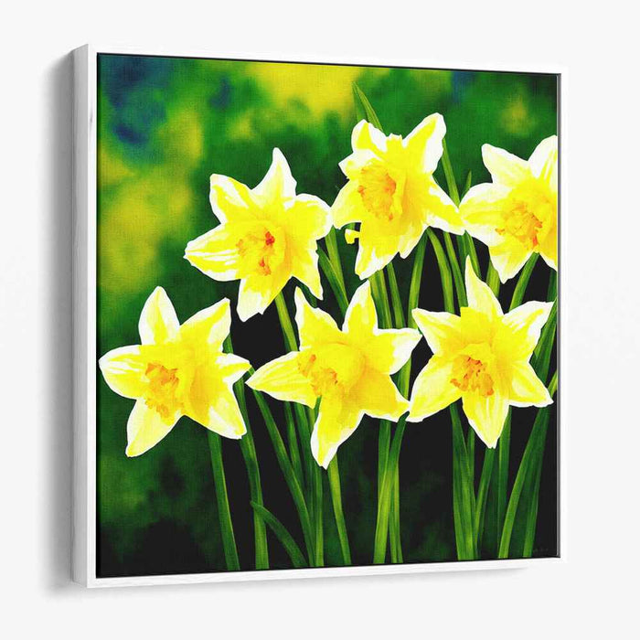 Sunshine Blooms Collection: Bright Yellow Daffodils Canvas Art Print