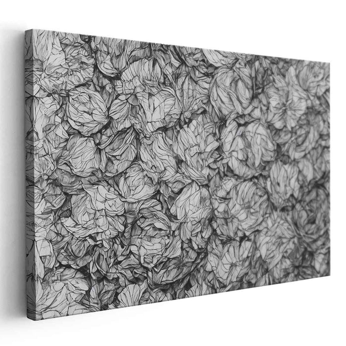 Ink Drenched Silence: Monochromatic Abstract Canvas Art Print