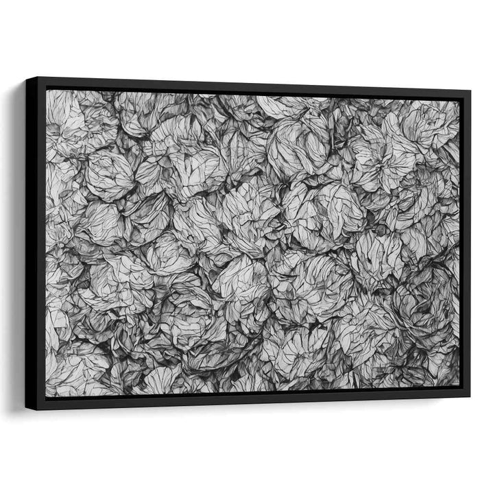 Ink Drenched Silence: Monochromatic Abstract Canvas Art Print