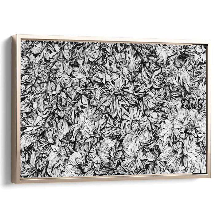 Eternal Blossom Noir: Monochrome Floral Drama Canvas Art Print