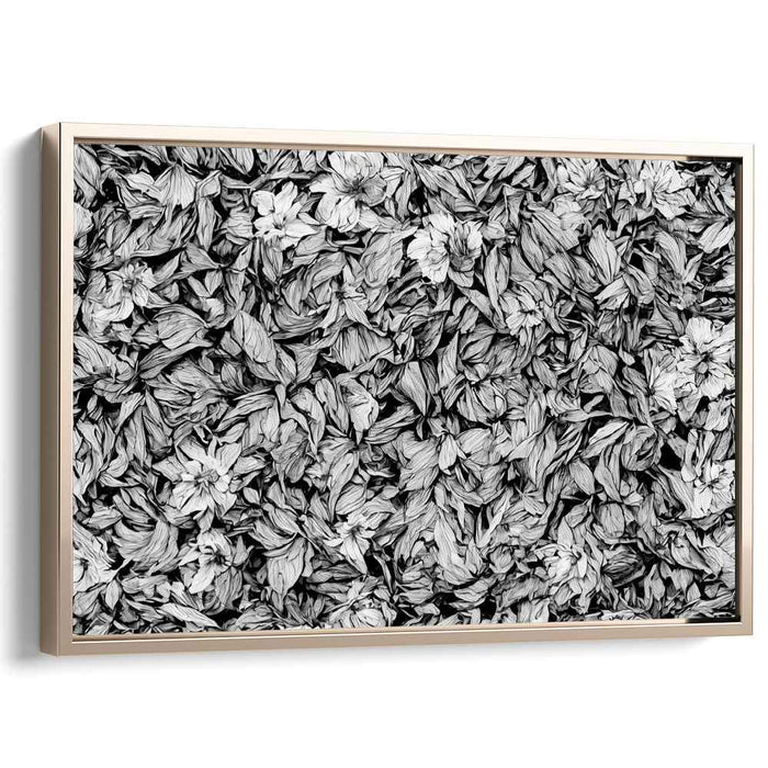 Ethereal Monochrome Garden: Sophisticated Floral Black and White Canvas Art