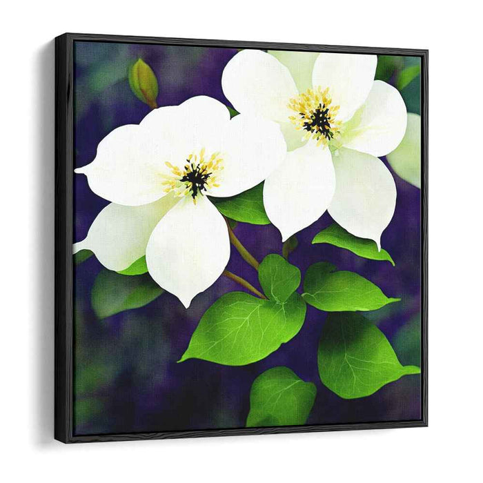 Pristine Petal Impression: Realistic White Flower Canvas Art Print