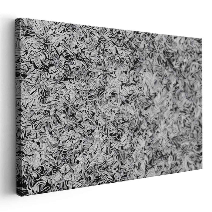 Ink Noir: Abstract Expressionist Black and White Canvas Art