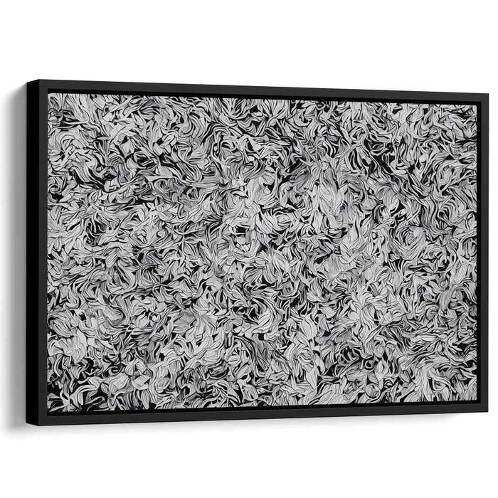 Ink Noir: Abstract Expressionist Black and White Canvas Art