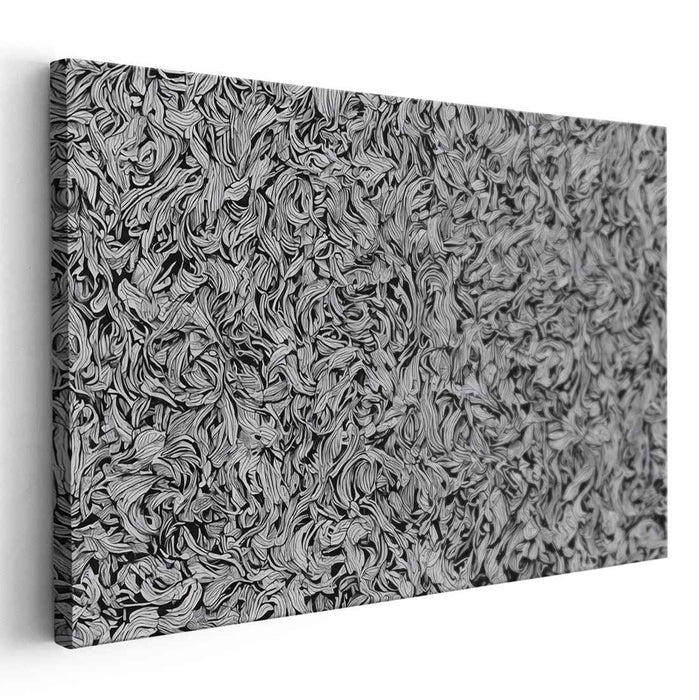 Labyrinthine Forms: Intricate Abstract Line Art Canvas Print