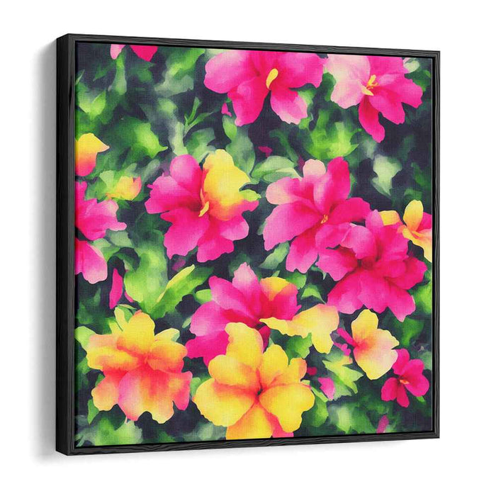 Blooming Crimson Petals: Vibrant Hibiscus Floral Canvas Art Print