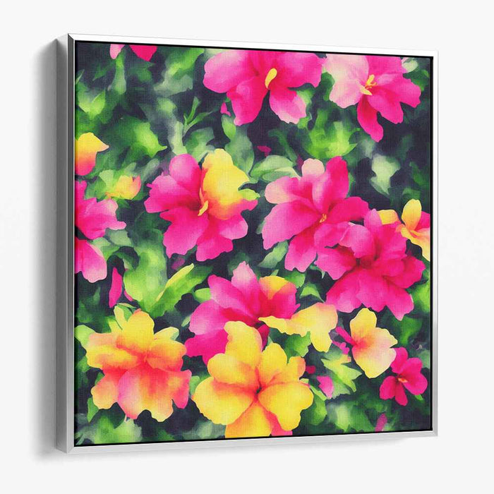 Blooming Crimson Petals: Vibrant Hibiscus Floral Canvas Art Print