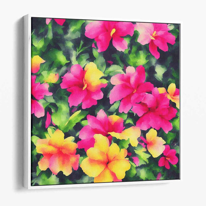 Blooming Crimson Petals: Vibrant Hibiscus Floral Canvas Art Print