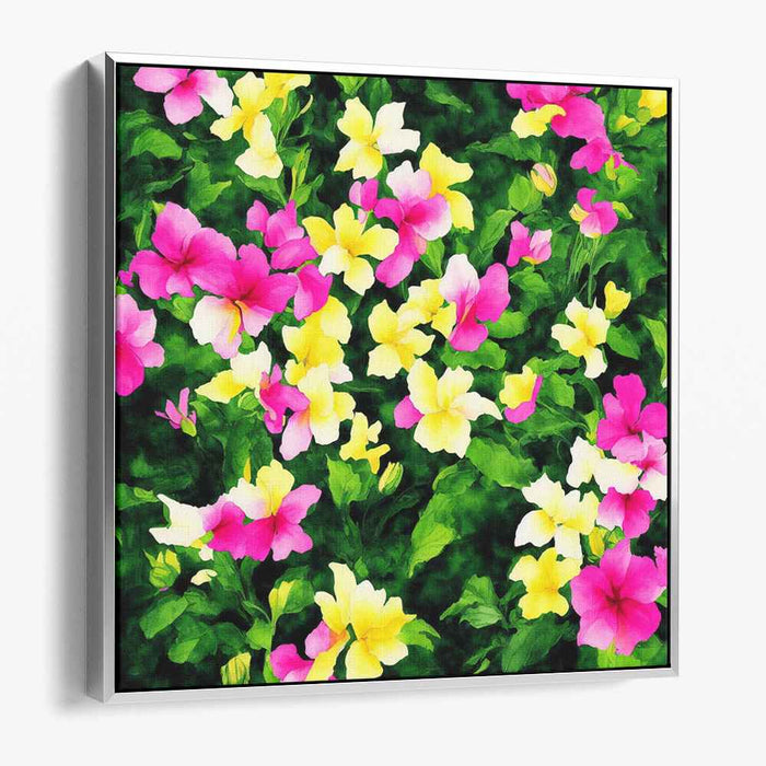 Whispering Petals Melody: Lush Garden Symphony Canvas Art Print